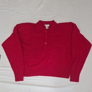 Vibrant Red Collared Sweater